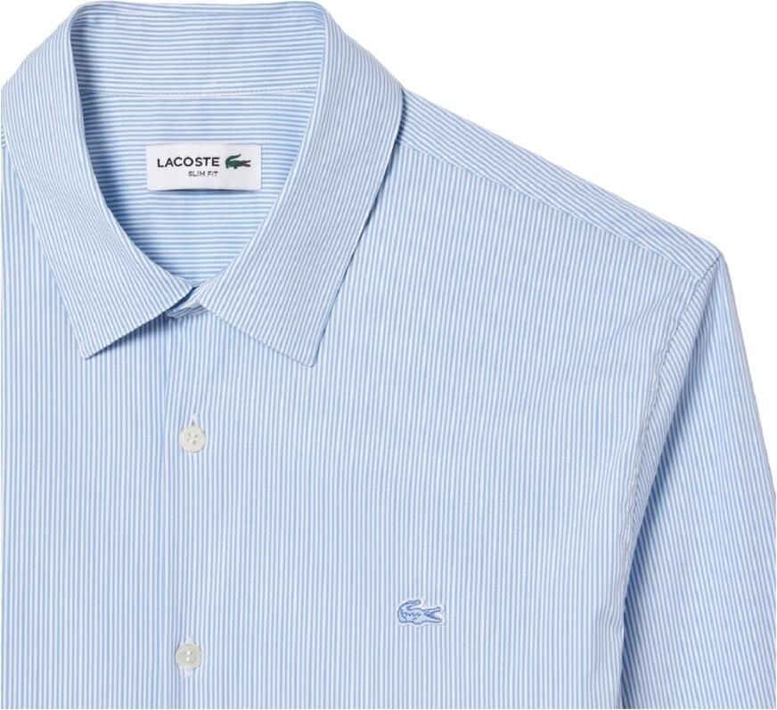 Lacoste Heldere Blauwe Gestreepte Overhemd Blue Heren - Foto 3