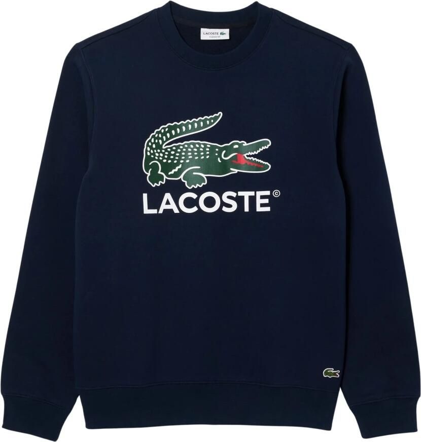 Lacoste Gestructureerde katoenen sweatshirt met geborduurde krokodil Blue Heren