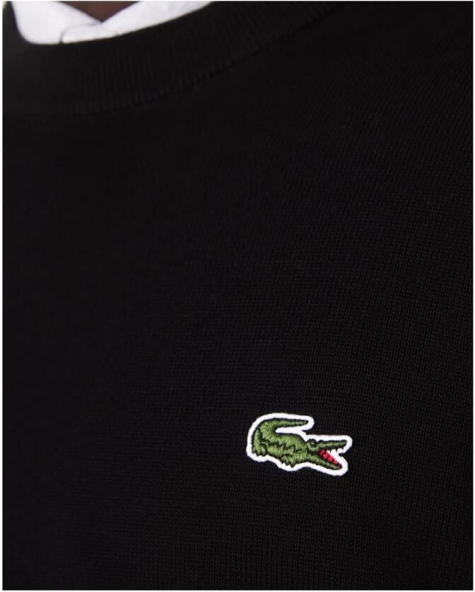 Lacoste Biologisch katoenen trui met geborduurde krokodil Black Heren