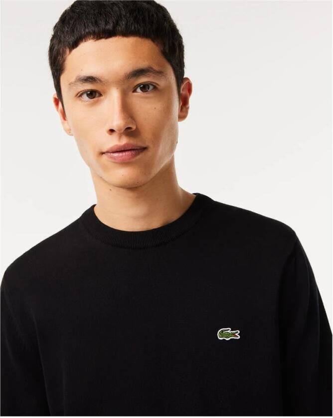 Lacoste Biologisch katoenen trui met geborduurde krokodil Black Heren - Foto 2