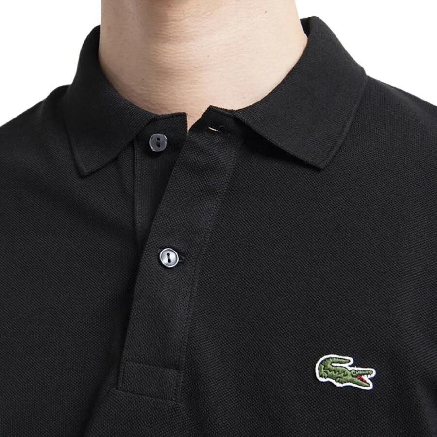 Lacoste Logo Patch Klassieke Kraag Knoopsluiting Korte Mouwen T-shirts en Polos Black Heren - Foto 6