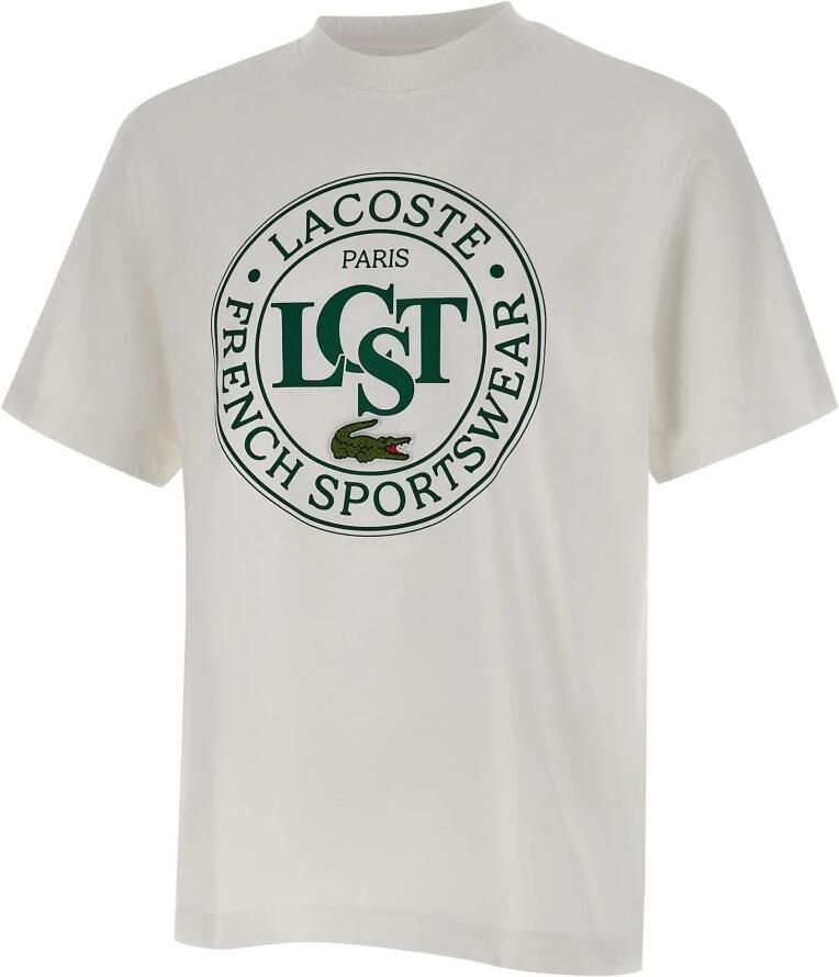 Lacoste Heren T-shirt Wit Logo Print White Heren - Foto 4