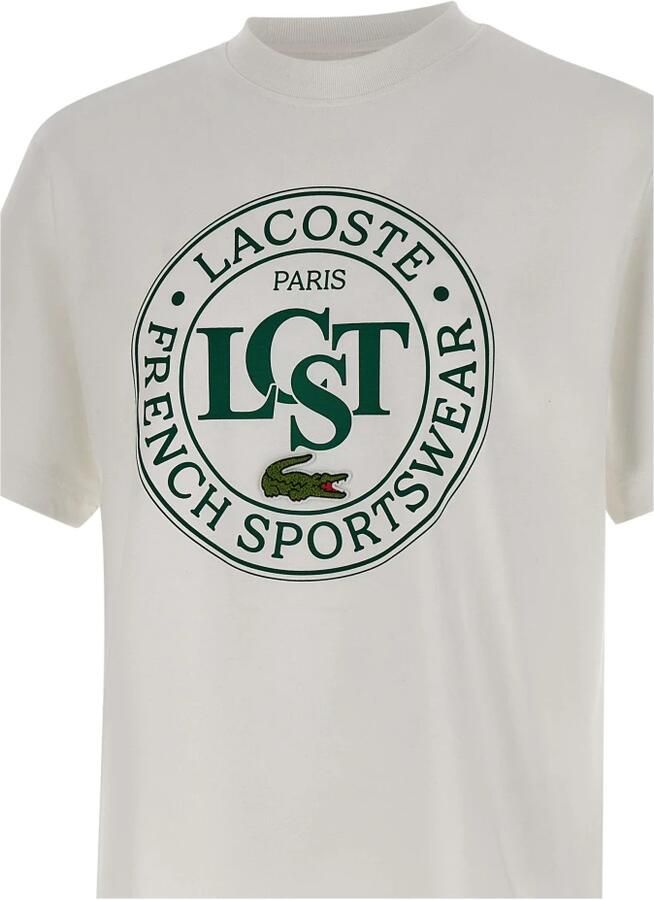 Lacoste Heren T-shirt Wit Logo Print White Heren - Foto 2