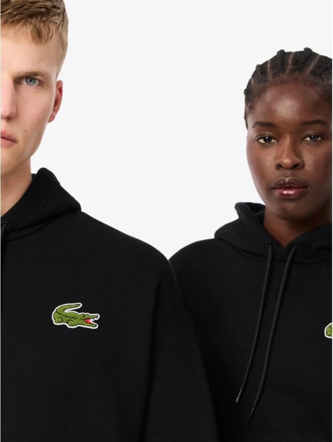 Lacoste Zwarte Hoodie Loose Fit Sweater Black Heren - Foto 8