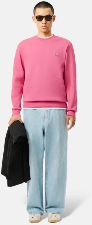 Lacoste Geborstelde biologisch katoenen sweatshirt Pink Heren - Foto 4