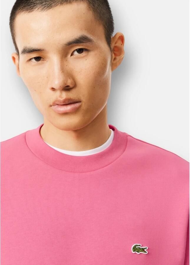 Lacoste Geborstelde biologisch katoenen sweatshirt Pink Heren