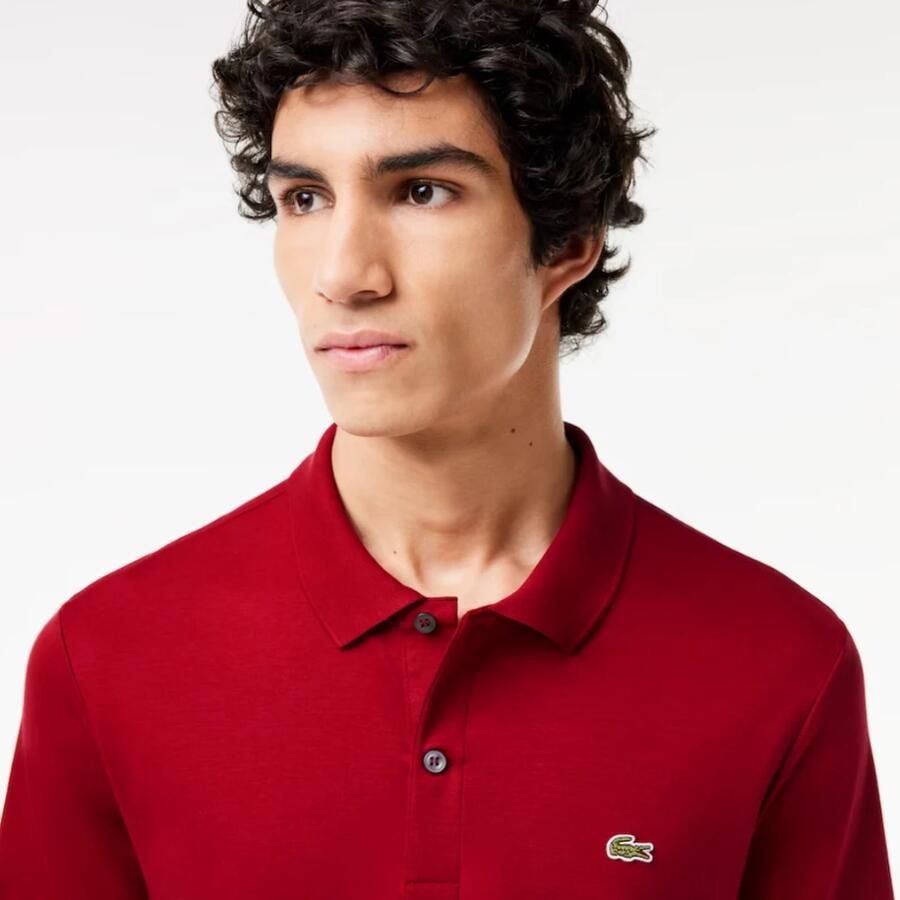 Lacoste Iconische Cotton Pima Polo in Dierse Kleuren Red Heren