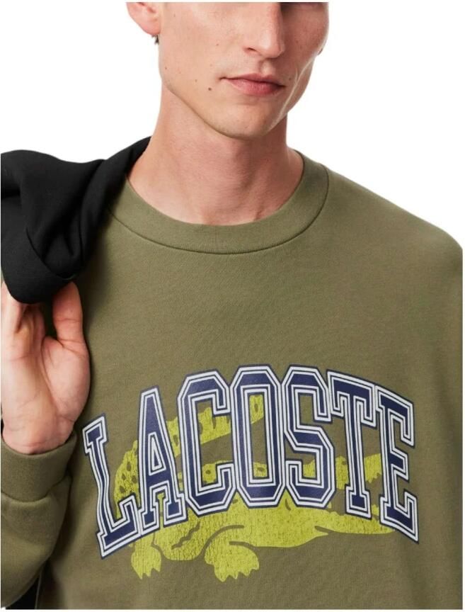 Lacoste Iconische Krokodillenprint Sweater Green Heren