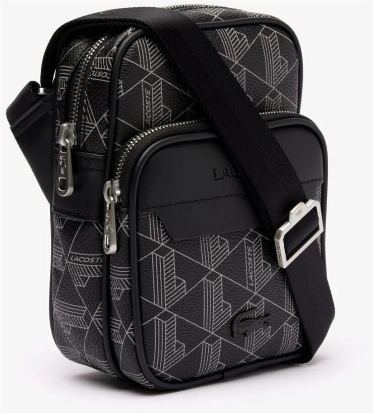 Lacoste Iconische Monogram Blend Schoudertas Black Heren - Foto 4