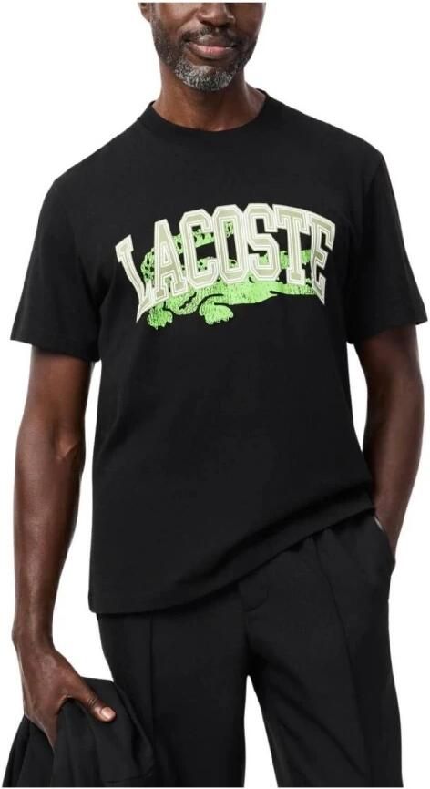 Lacoste Zwarte University Croco Tee Shirt Black Heren - Foto 3