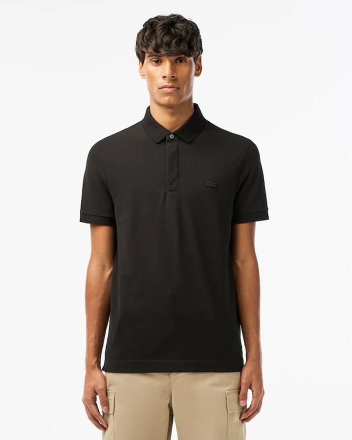 Lacoste Logo Patch Klassieke Kraag Knoopsluiting Korte Mouwen T-shirts en Polos Black Heren - Foto 14