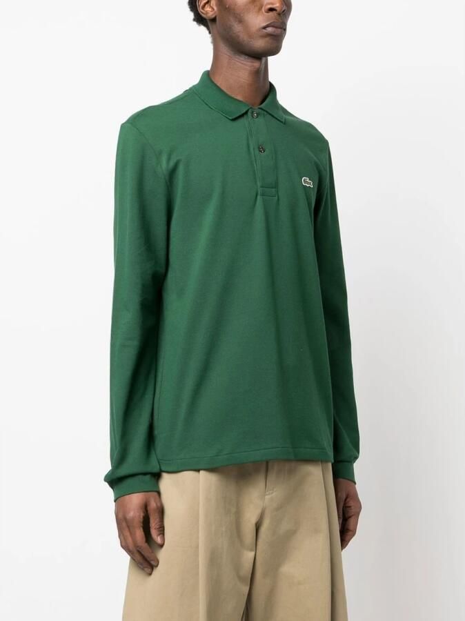 LACOSTE Heren Polo's & T-shirts 1hp2 Men Long Sleeved Best Polo Donkergroen - Foto 13