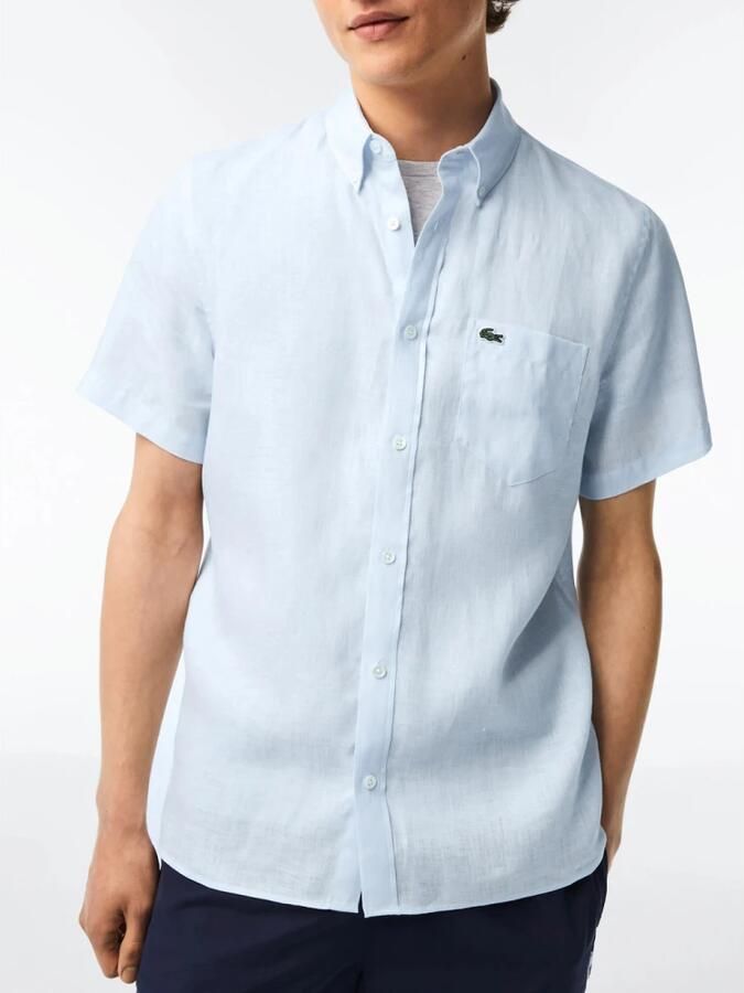 Lacoste Lichtblauw Linnen Overhemd voor Heren Blauw Heren - Foto 5