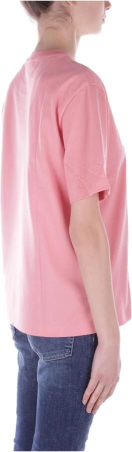 Lacoste Roze T-shirt met Geribbelde Kraag Pink Dames - Foto 5