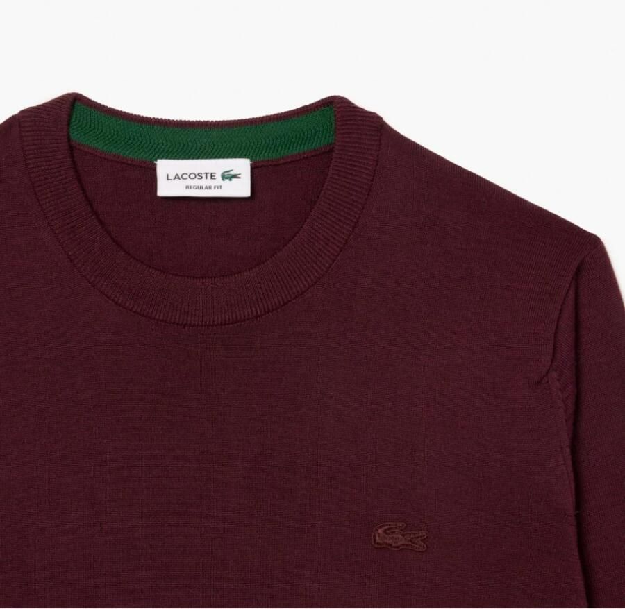 Lacoste Heren Merinowollen Trui met Ronde Hals Blauw Heren - Foto 4