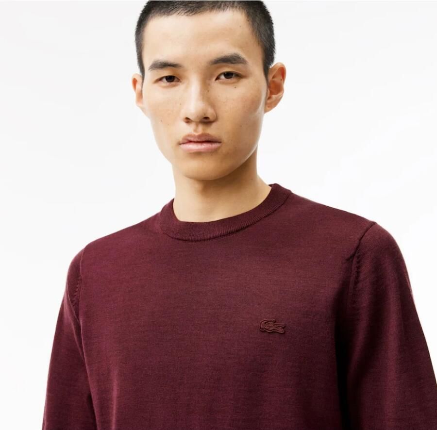 Lacoste Heren Merinowollen Trui met Ronde Hals Blauw Heren - Foto 3