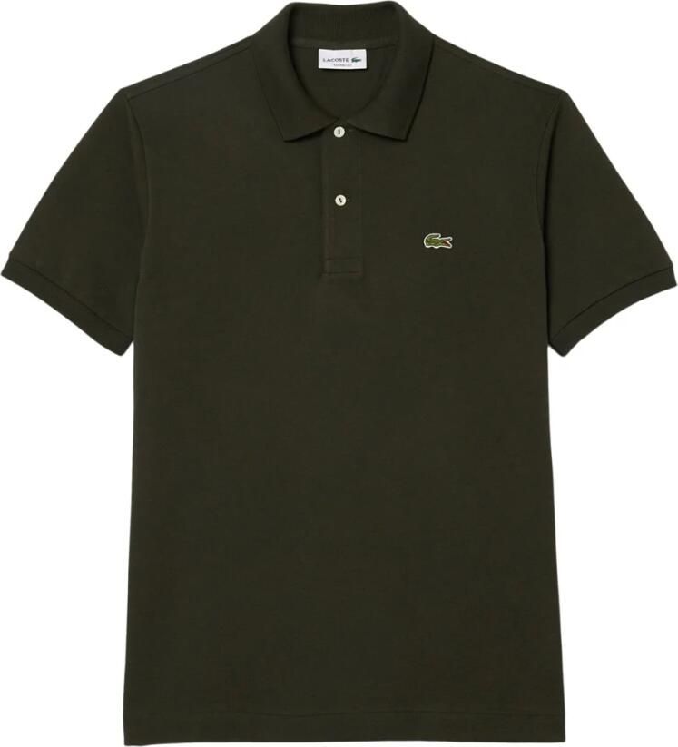 Lacoste Militaire stijl poloshirt met korte mouwen Green Heren