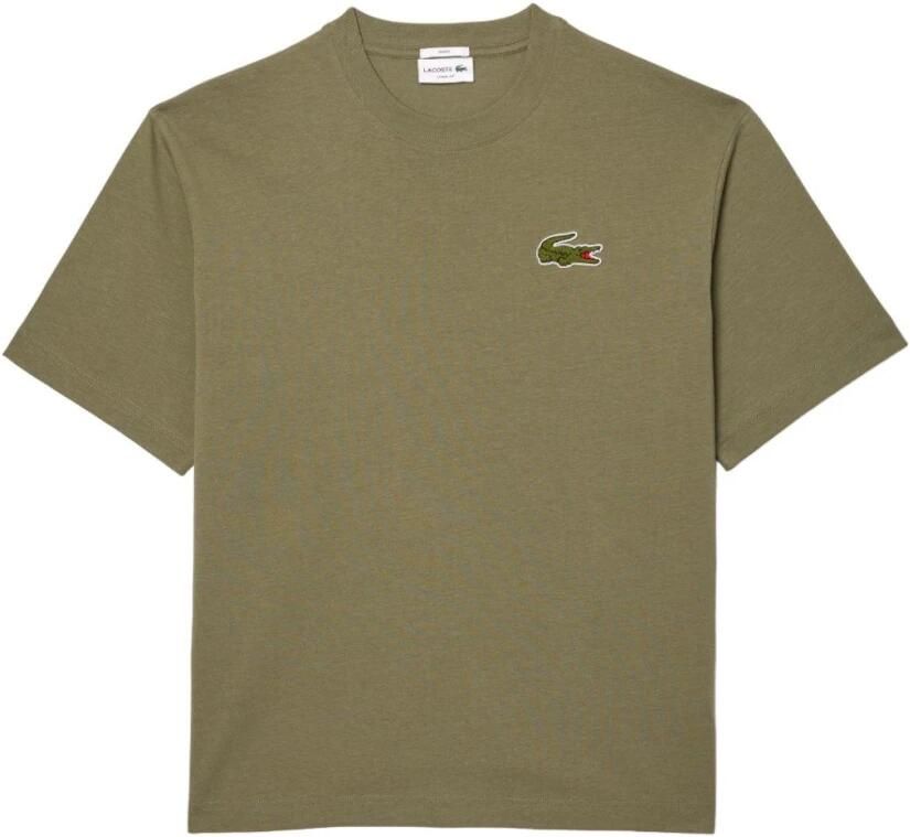 Lacoste Minimalistisch Krokodil Logo T-shirt Green Heren