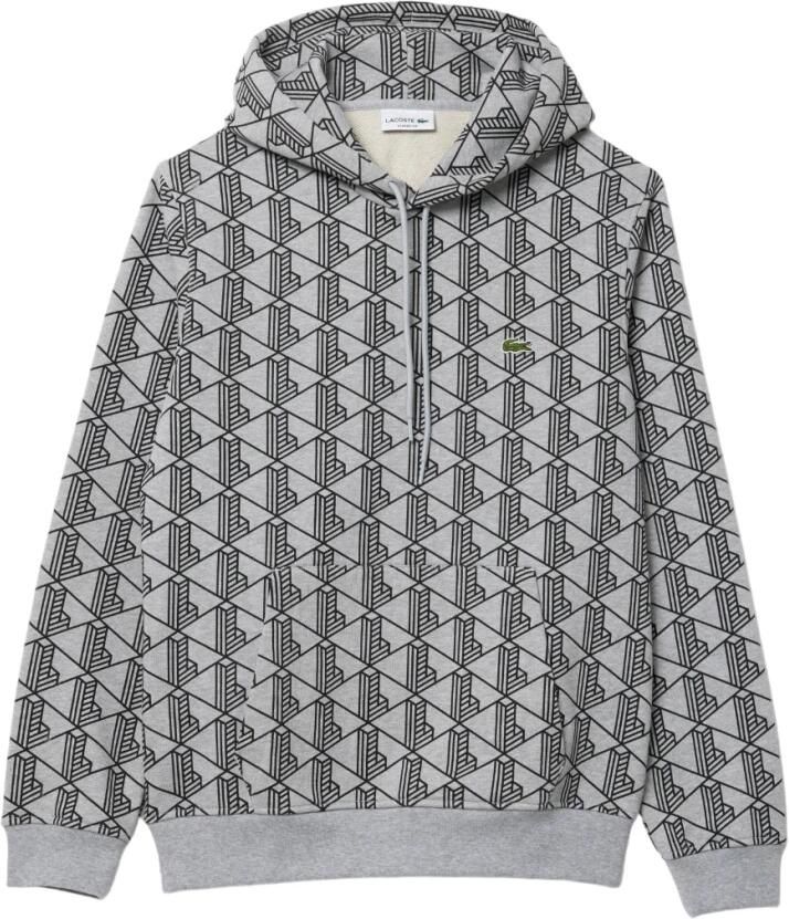 Lacoste Grijze hoodie met monogramprint Gray Heren - Foto 3