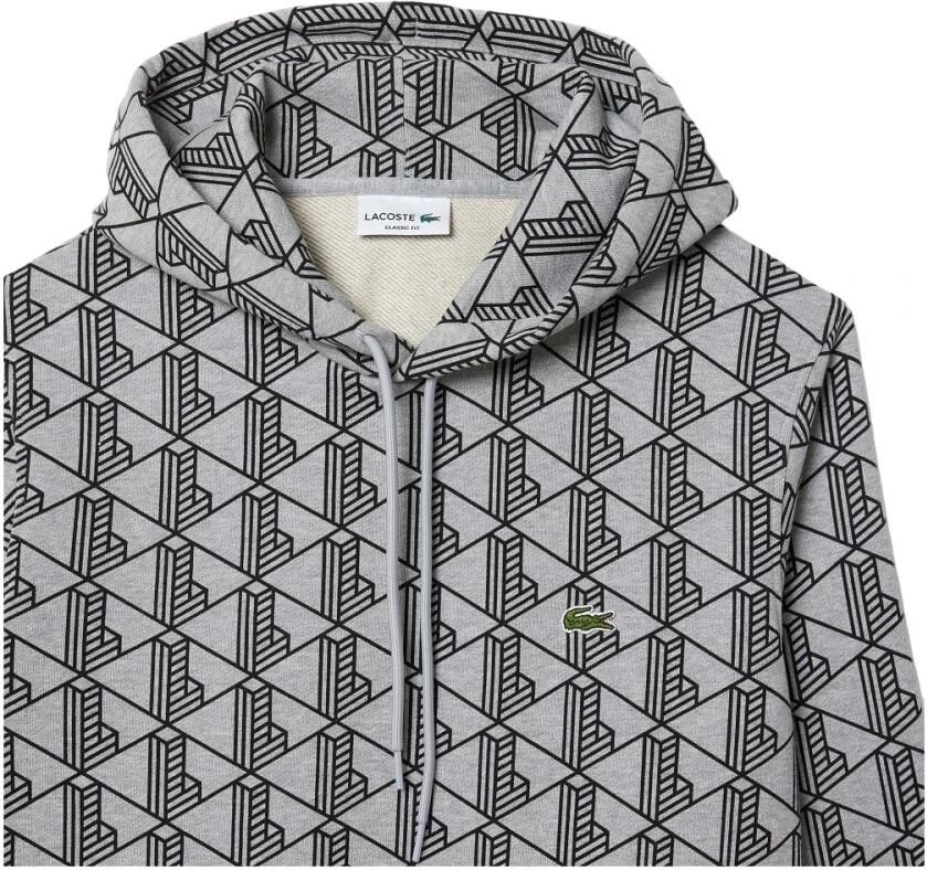 Lacoste Grijze hoodie met monogramprint Gray Heren - Foto 2