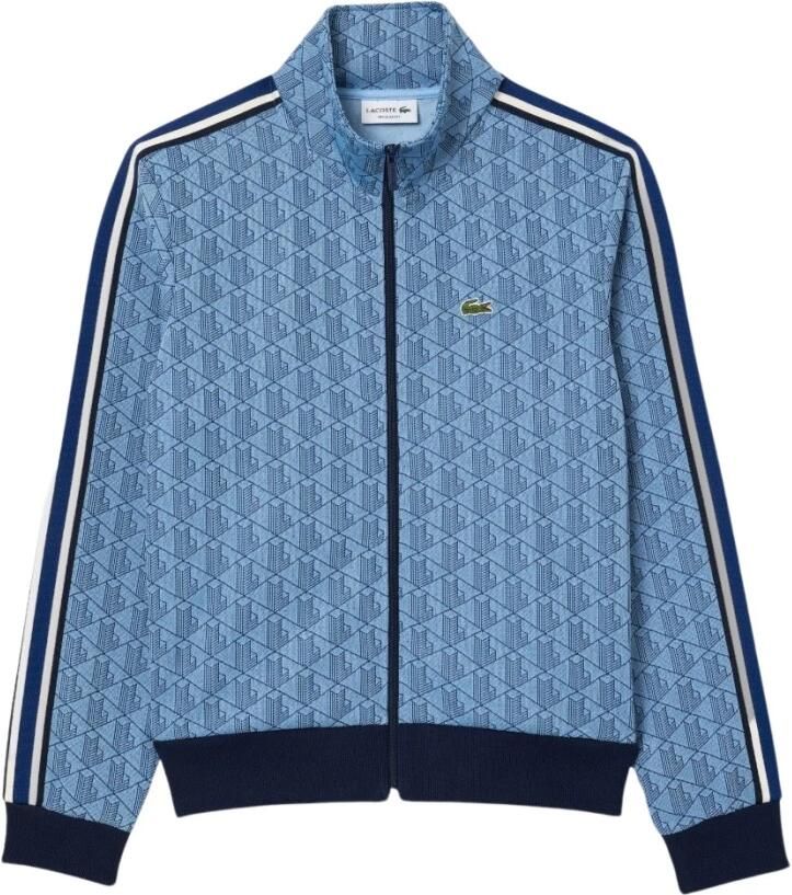 Lacoste Monogram Jacquard Sweatjack Logo Detail Blue Heren - Foto 6
