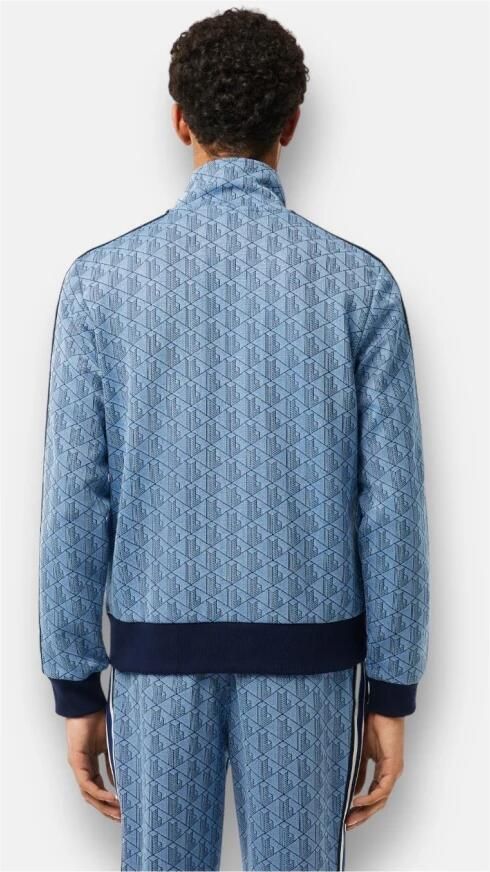 Lacoste Monogram Jacquard Sweatjack Logo Detail Blue Heren - Foto 5