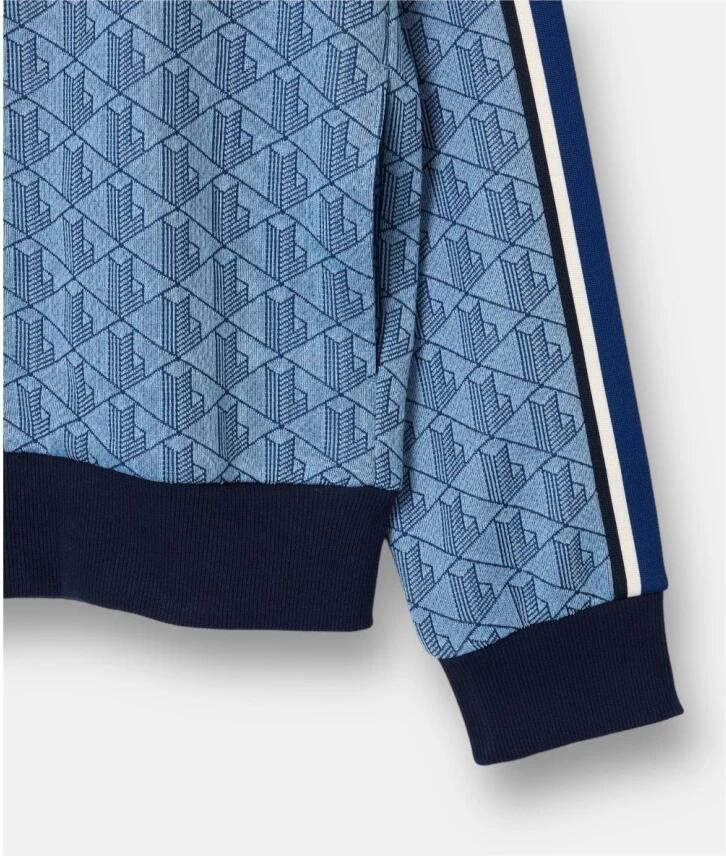 Lacoste Monogram Jacquard Sweatjack Logo Detail Blue Heren - Foto 2
