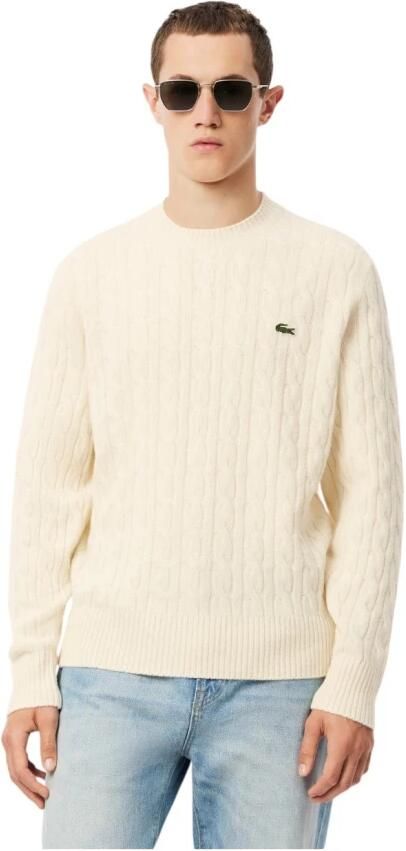 Lacoste Elegante Wintertrui met Gevlochten Details Beige Heren - Foto 5