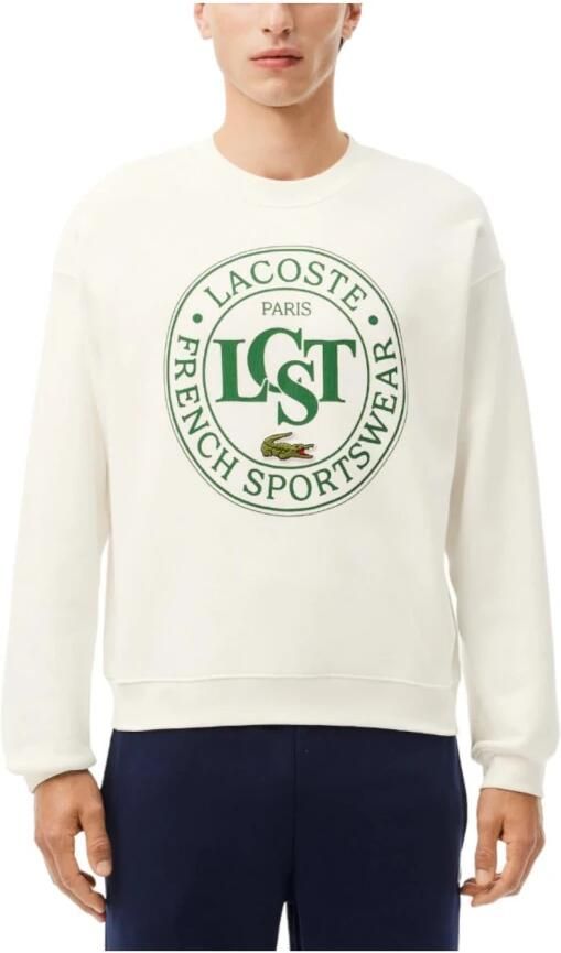Lacoste Biologisch Katoenen Sweatshirt met Krokodillenlogo White Heren - Foto 4