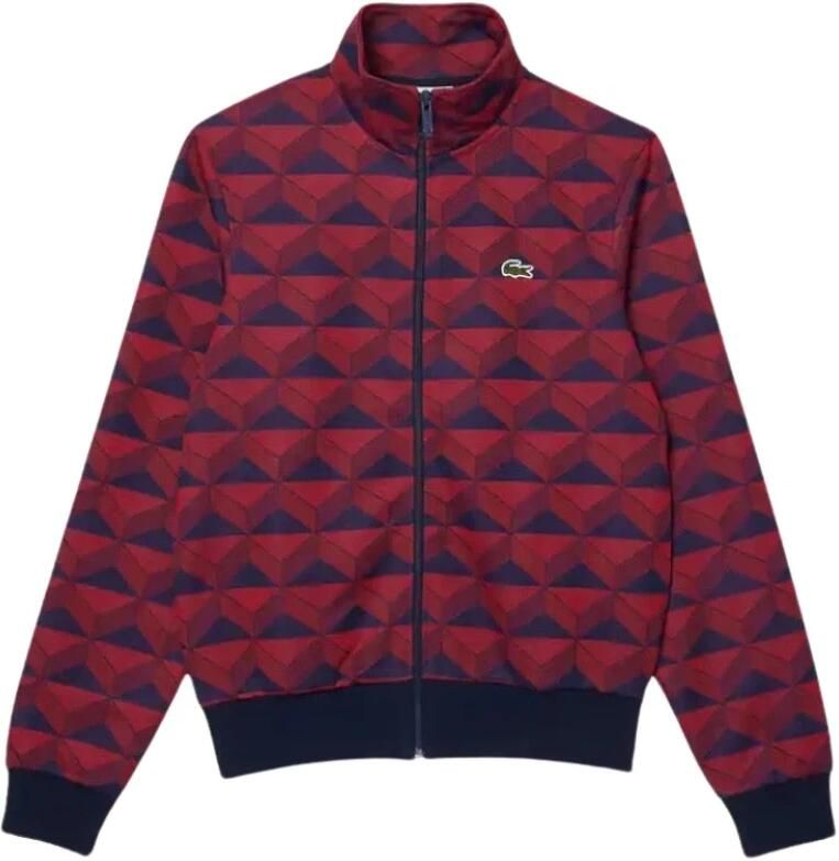 Lacoste Paris Jacquard Monogram Sweatshirt Red Heren - Foto 4