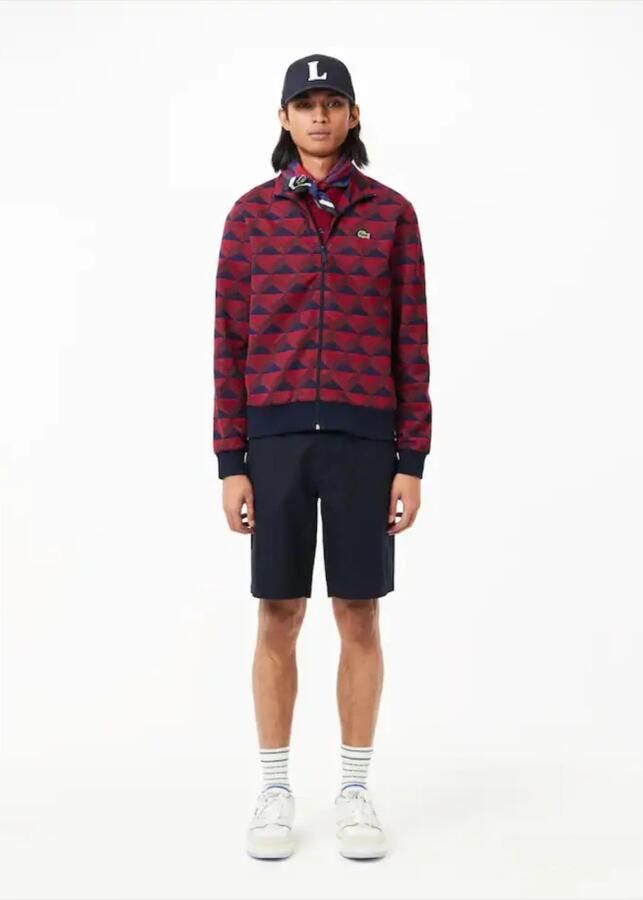 Lacoste Paris Jacquard Monogram Sweatshirt Red Heren - Foto 2