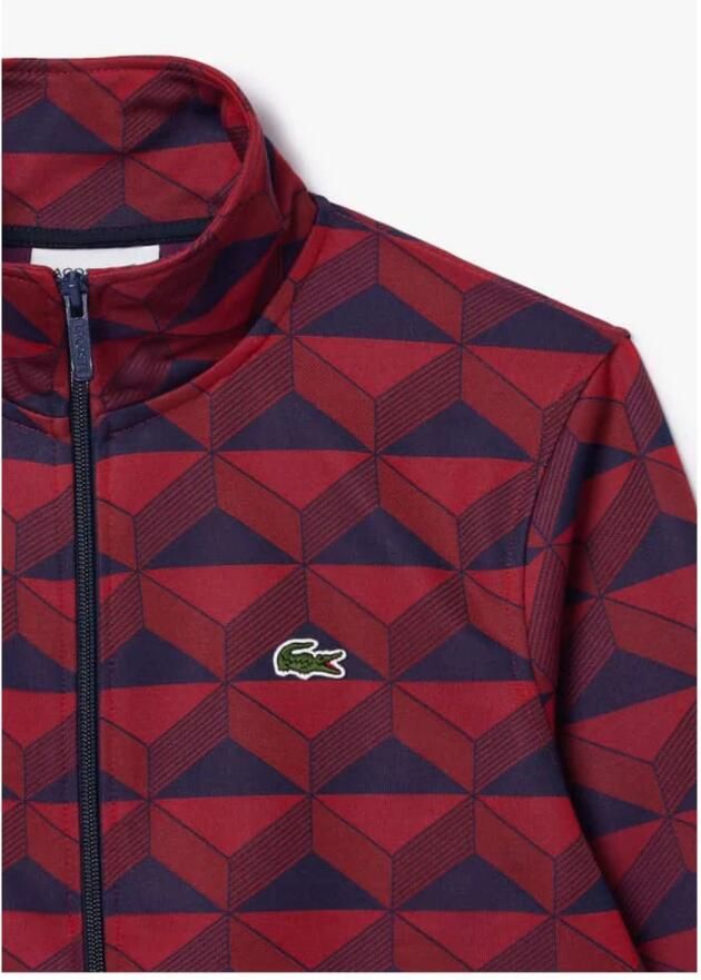 Lacoste Paris Jacquard Monogram Sweatshirt Red Heren - Foto 3