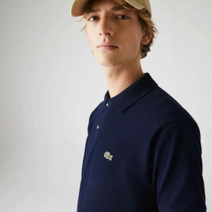 LACOSTE Heren Polo's & T-shirts 1hp2 Men Long Sleeved Best Polo Donkergroen - Foto 4