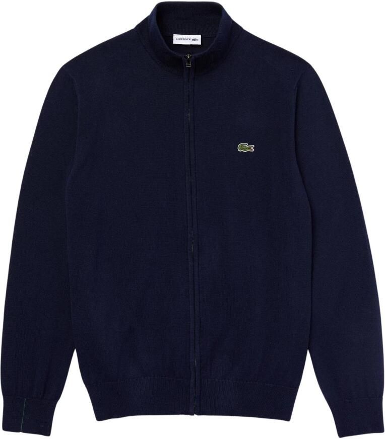Lacoste Ritssluiting Katoenen Pullover Stijlvol Ontwerp Blue Heren
