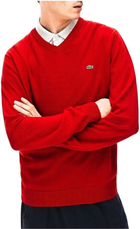 Lacoste Rode V-hals Pullover Red Heren - Foto 3