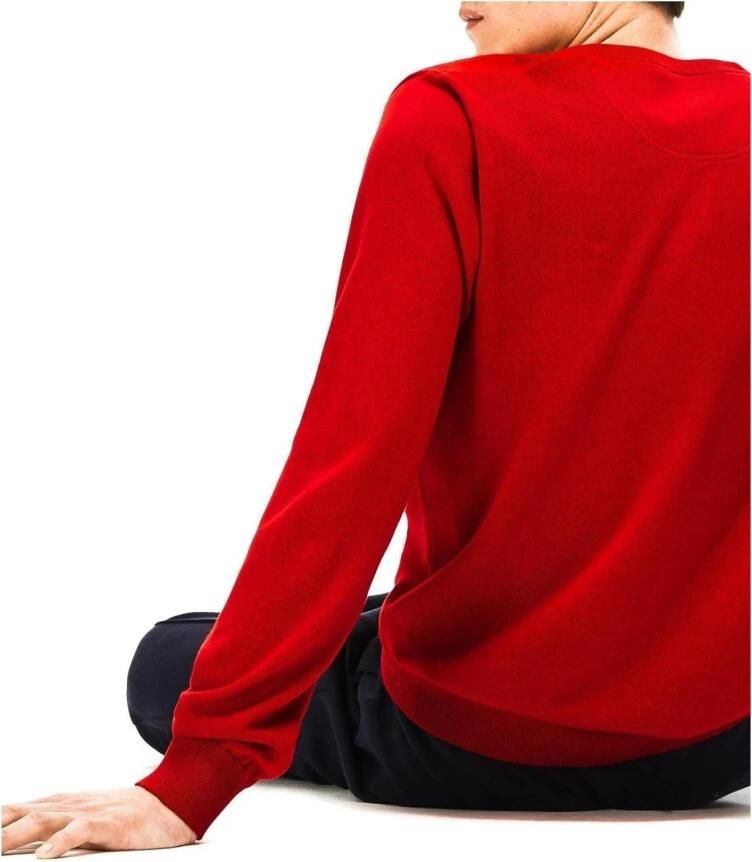 Lacoste Rode V-hals Pullover Red Heren