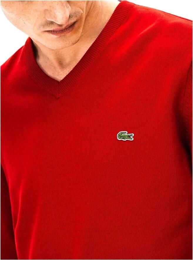 Lacoste Rode V-hals Pullover Red Heren - Foto 2