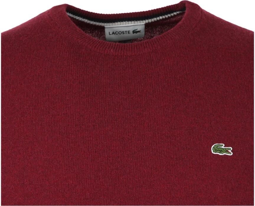 Lacoste Rode Wol Pullover Regular Fit Trui Red Heren