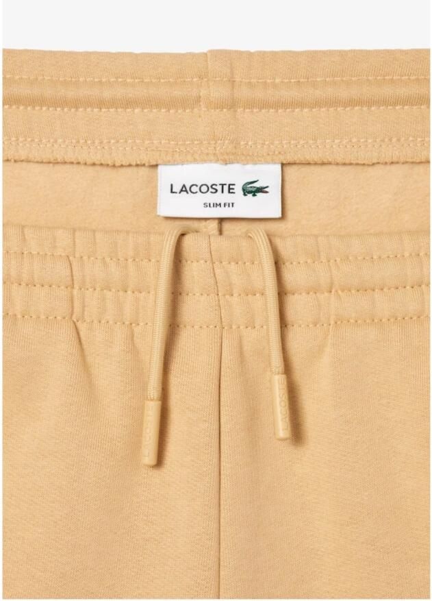 Lacoste Slim Fit Jogger Sweatpants voor Heren in Organisch Katoen Fleece Beige Heren