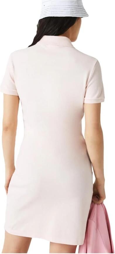 Lacoste Slim Fit Korte Mouw Polo Jurk Pink Dames - Foto 2