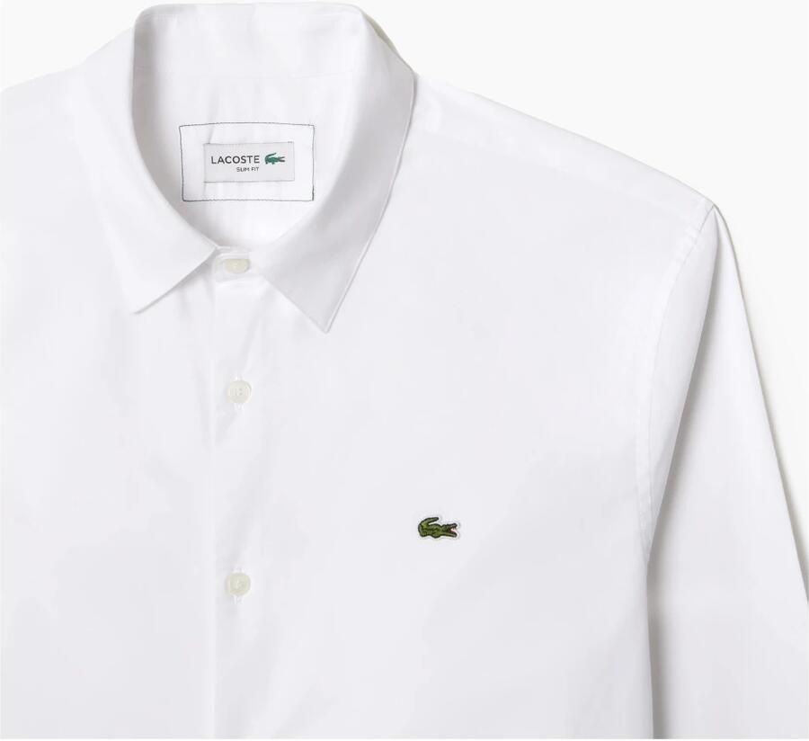 Lacoste Witte Formele Overhemd met Groene Krokodil Borduursel White Heren - Foto 3