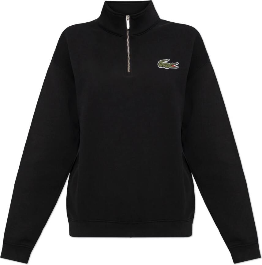 Lacoste Oversized Katoenen Sweatshirt met Rits Kraag Black Heren - Foto 4