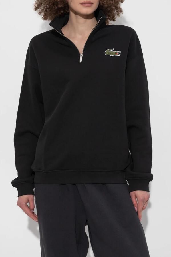 Lacoste Oversized Katoenen Sweatshirt met Rits Kraag Black Heren - Foto 2