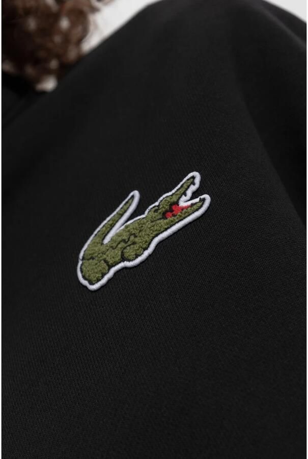 Lacoste Oversized Katoenen Sweatshirt met Rits Kraag Black Heren