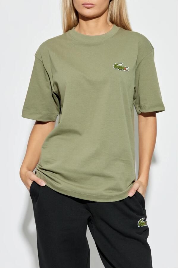 Lacoste Minimalistisch Krokodil Logo T-shirt Green Heren - Foto 3