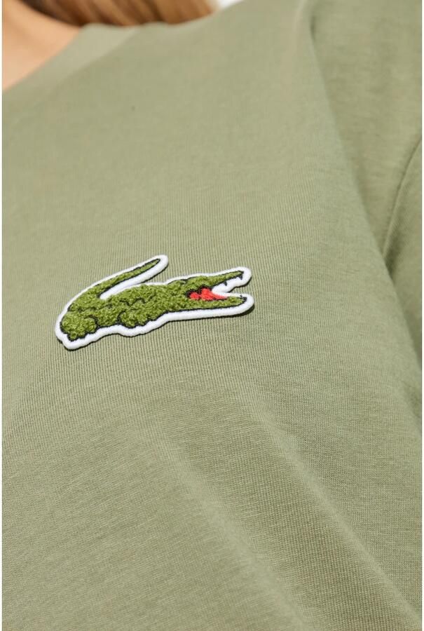 Lacoste Minimalistisch Krokodil Logo T-shirt Green Heren - Foto 2