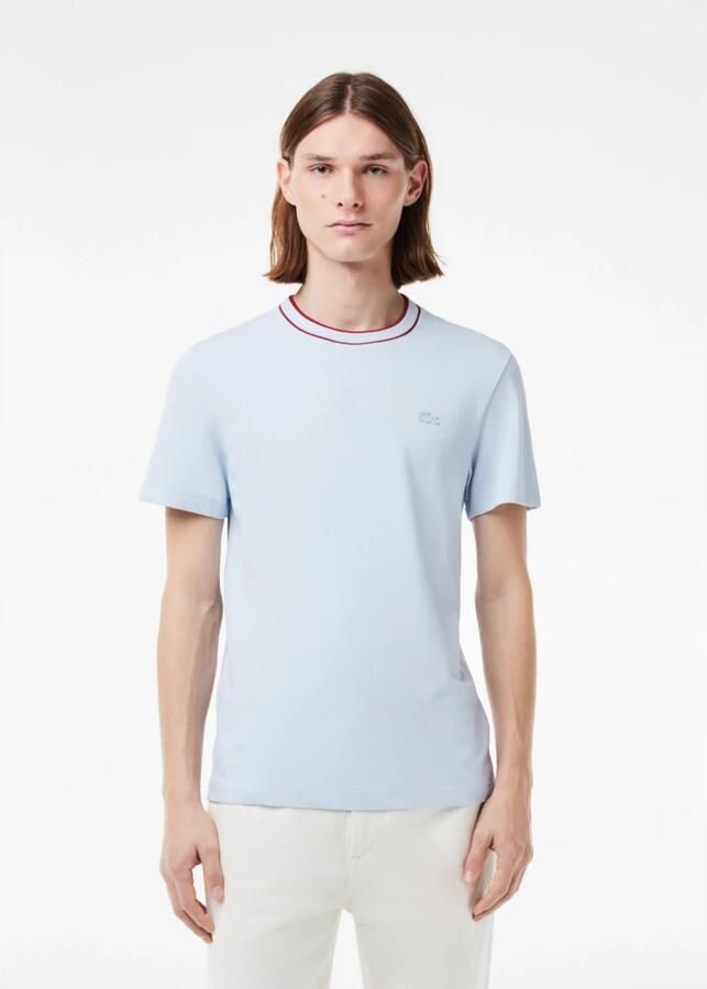 Lacoste Klassiek Wit Piqué Katoenen T-Shirt Blue Heren - Foto 2