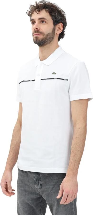 Lacoste Wit Poloshirt Grafisch Ontwerp White Heren