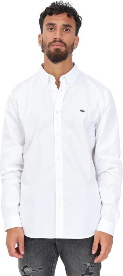 Lacoste Witte Formele Overhemd met Groene Krokodil Borduursel White Heren - Foto 12