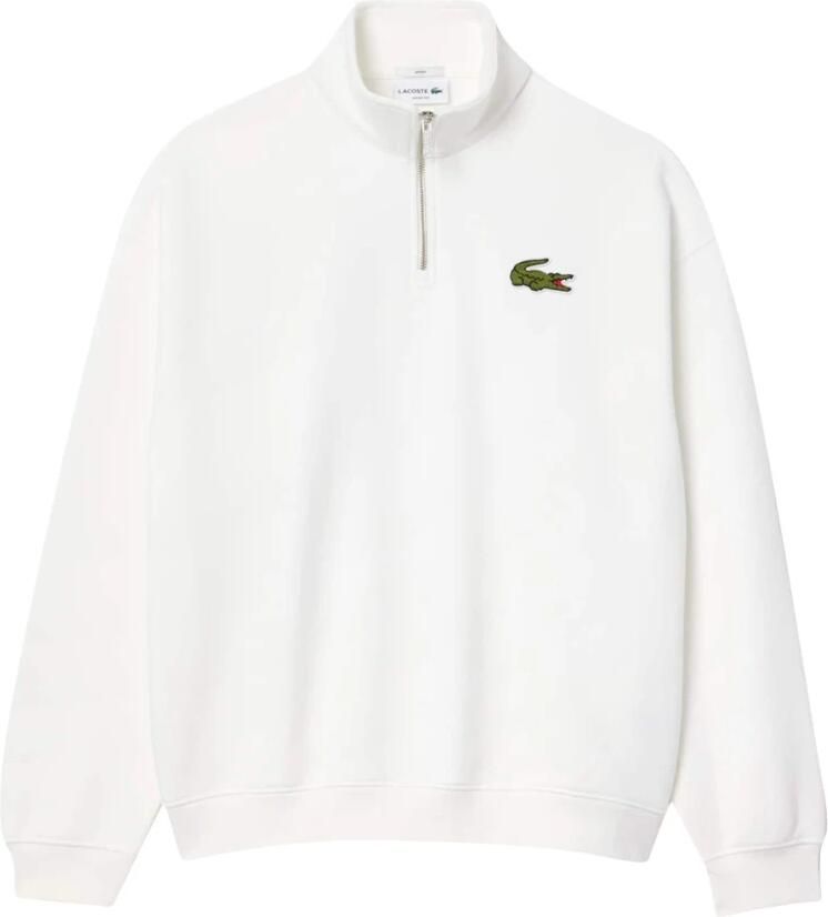 Lacoste Witte Half-Zip Sweatshirt Essentiële Sportkleding White Heren